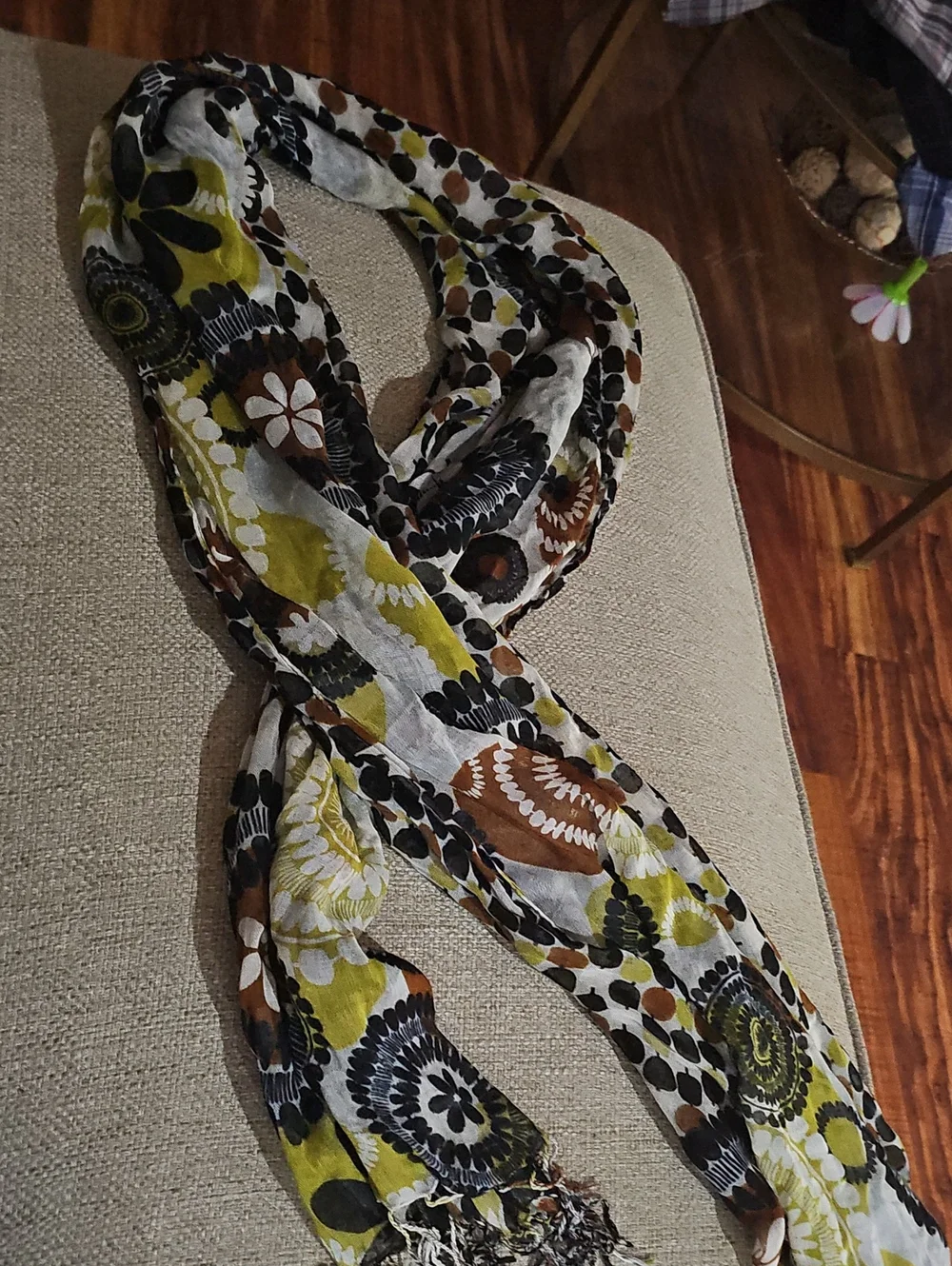 Vera Bradley Cocoa Moss Floral  Lightweight Soft Fringe  Scarf Multi  NWT